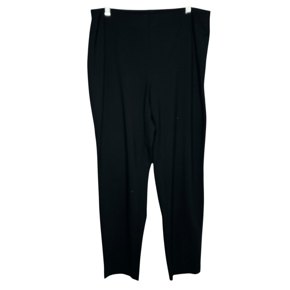 J Jill Ponte Slim Leg Pants Women Large Black Pull On‎ Stretch Quiet Luxury